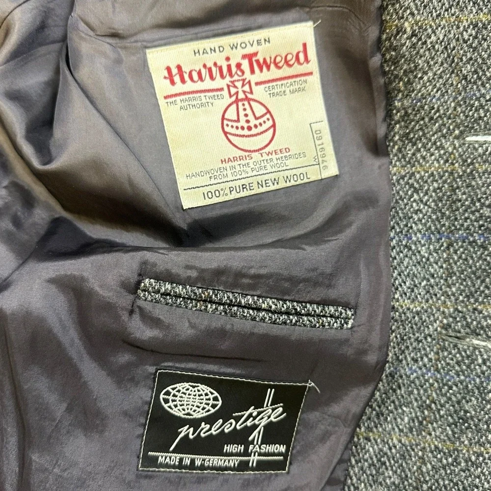 Prestige‎ Harris Tweed Mens Sport Coat Blazer 42R Wool Tweed Vintage Prestige
